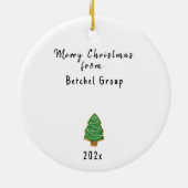 クリスマスライトおもしろいコワーカーミームアートホワイト セラミックオーナメント (裏面)