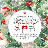 クリスマスライトおもしろいコワーカーミームアートホワイト セラミックオーナメント