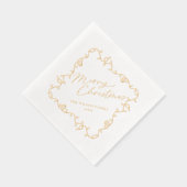 クリスマスライトおもしろいパーソナライズされたホリデイ 箔ナプキン (右)