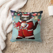 クリスマスライトかわいいタキシード猫 クッション (ブランケット)