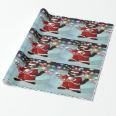 クリスマスライトかわいいタキシード猫 ラッピングペーパー (アンロールド)