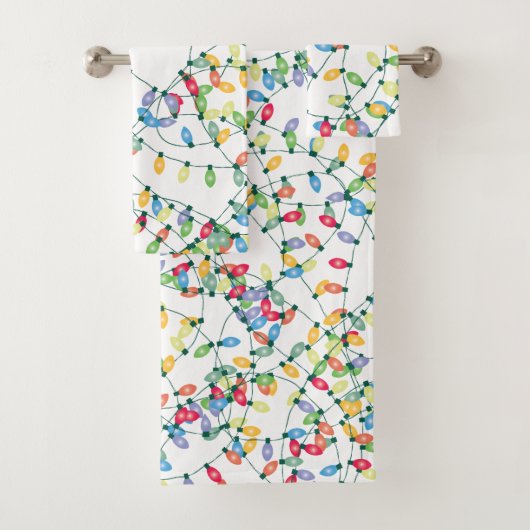 クリスマスライトが絡まった バスタオルセット (インサイチュ)