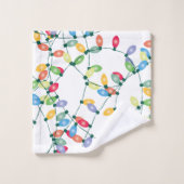 クリスマスライトが絡まった バスタオルセット (ウォッシュタオル)