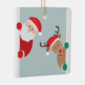 クリスマスライトでカスタマイズ可能な写真 セラミックオーナメント (右)