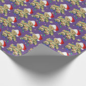 クリスマスライトとスターに登場するテディベア ラッピングペーパー (角)