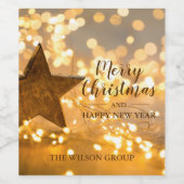 クリスマスライトとスタービジネスギフト ワインラベル (シングルラベル)