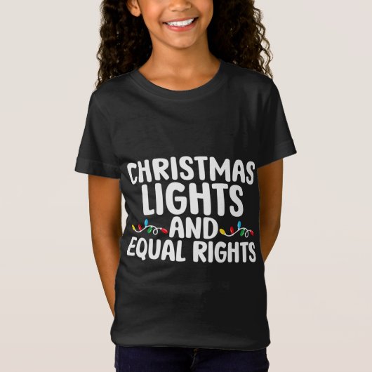 クリスマスライトと同等の権利の一致パジャマ Tシャツ (正面)