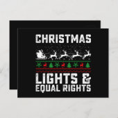 クリスマスライトと平等な権利フェミニスト ポストカード (正面/裏面)