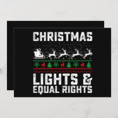 クリスマスライトと平等な権利フェミニスト 招待状 (正面/裏面)