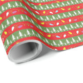 クリスマスライトと木 ラッピングペーパー (ロールコーナー)