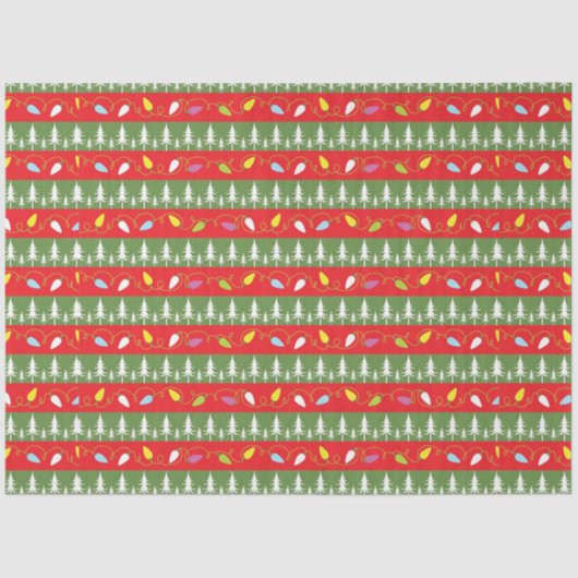 クリスマスライトと木 薄葉紙 (正面)