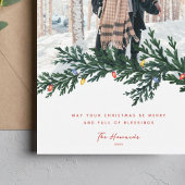 クリスマスライトと緑の写真 シーズンカード