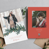 クリスマスライトと緑の写真 シーズンカード