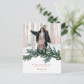 クリスマスライトと緑の写真 シーズンポストカード (スタンド正面)