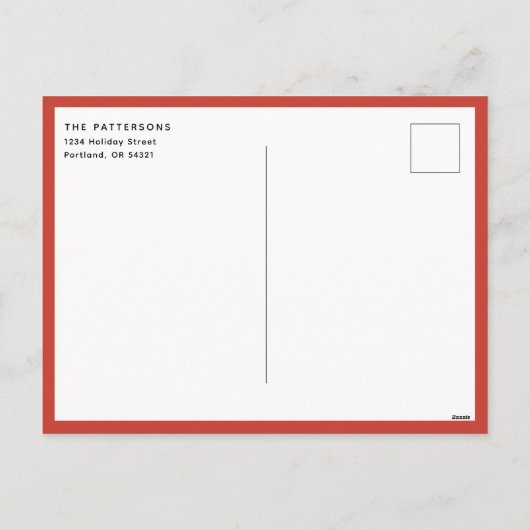 クリスマスライトと緑の写真 シーズンポストカード (裏面)