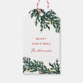 クリスマスライトと緑 ギフトタグ (正面)