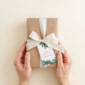 クリスマスライトと緑 ギフトタグ