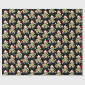 クリスマスライトに登場するテディベア ラッピングペーパー (フラット)