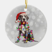 クリスマスライトに登場する大きなダン犬 セラミックオーナメント (正面)