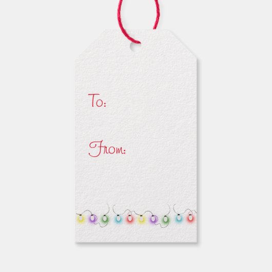 クリスマスライトに絡まれるかわいい猫ギフトラベル ギフトタグ (裏面)