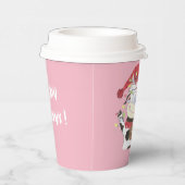 クリスマスライトに絡み合う漫画の牛の紙カップ 紙コップ (右)