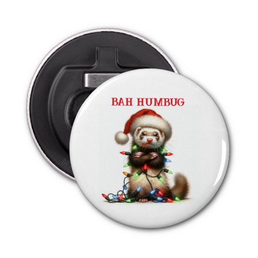 クリスマスライトのクリスマスのミスキフ・フェレット 栓抜き (正面)