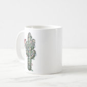 クリスマスライトのサボテン コーヒーマグカップ (正面左)