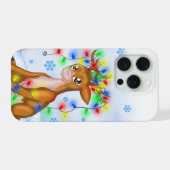 クリスマスライトのトナカイ iPhoneケース (裏面横)