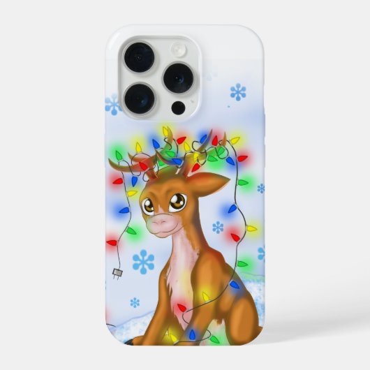 クリスマスライトのトナカイ iPhoneケース (裏面)