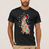 クリスマスライトのドイツ牧羊犬の子犬 Tシャツ (正面)