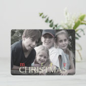 クリスマスライトの列の両面フォトカード シーズンカード (スタンド正面)