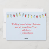 クリスマスライトの列の両面フォトカード シーズンカード (裏面)