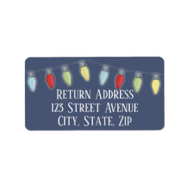 クリスマスライトの文字列の休日の郵送ラベル ラベル