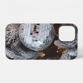 クリスマスライトの木の装飾の背景 iPhoneケース (裏面横)