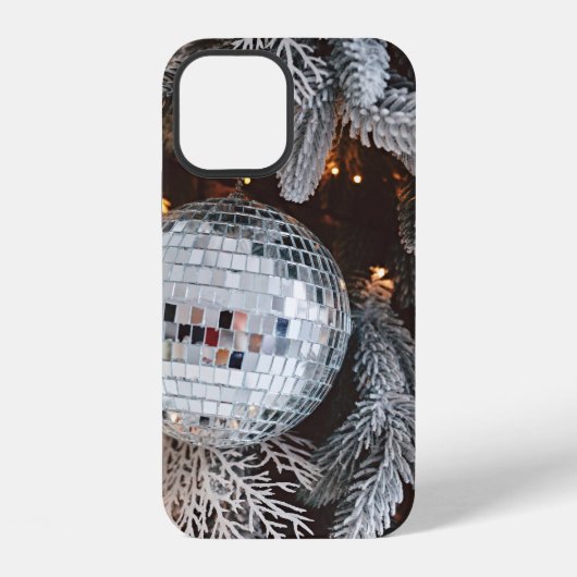 クリスマスライトの木の装飾の背景 iPhoneケース (裏面)