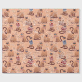 クリスマスライトの猫たち ラッピングペーパー (フラット)