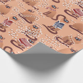 クリスマスライトの猫たち ラッピングペーパー (角)