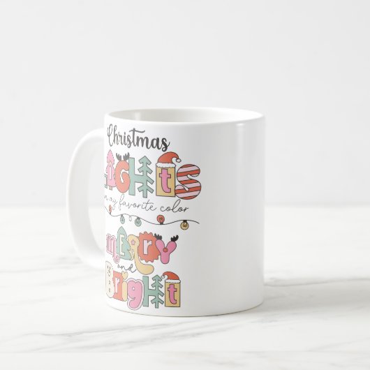 クリスマスライトは私のお気に入りの色だ コーヒーマグカップ (正面左)