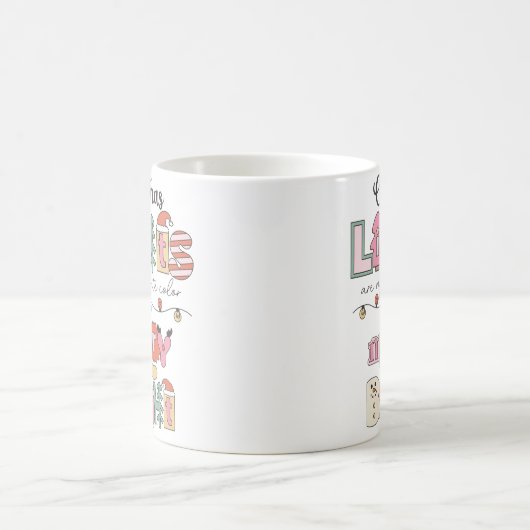 クリスマスライトは私のお気に入りの色だ コーヒーマグカップ (中央)
