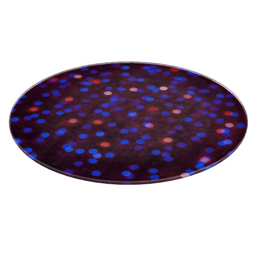 クリスマスライトぼやけ、フェスティバルの背景。 カッティングボード (角)