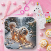 クリスマスライトもつれたハバナの犬 ペーパープレート (パーティー)