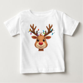 クリスマスライトを使ったトナカイ ベビーTシャツ