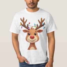 クリスマスライトを使ったトナカイ Tシャツ
