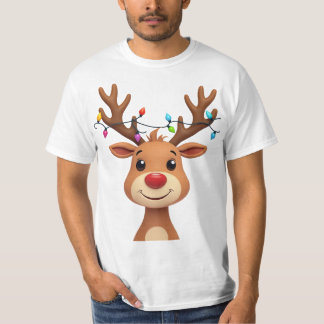 クリスマスライトを使ったトナカイ Tシャツ