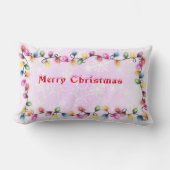 クリスマスライトを使ったメリークリスマス ランバークッション (正面)