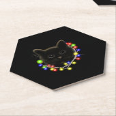 クリスマスライトを使った黒猫 ペーパーコースター (アングル)