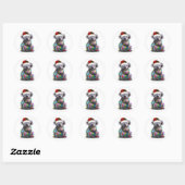 クリスマスライトを使って座るコアラクリスマスシーズン ラウンドシール (シート)