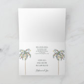 クリスマスライトを使用した新しい住所のヤシの木 シーズンカード (内部)