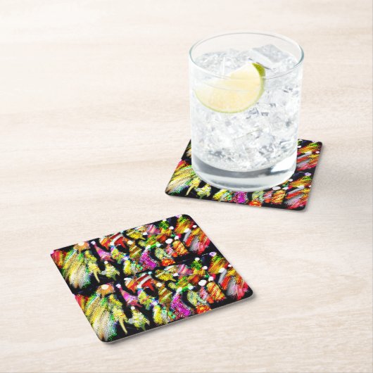 クリスマスライトアップツリーズマグネットドアサイン紙Pl スクエアペーパーコースター (インサイチュ)