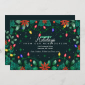 クリスマスライトアンドポインセティアスホリデイムービング シーズンカード (正面/裏面)